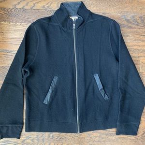 John Varvatos  black zip up sweater